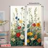 2pcs 2D flat printing Party Curtain flower plants Polyester Without Electricity Festive Curtains for Home & Party Decoration