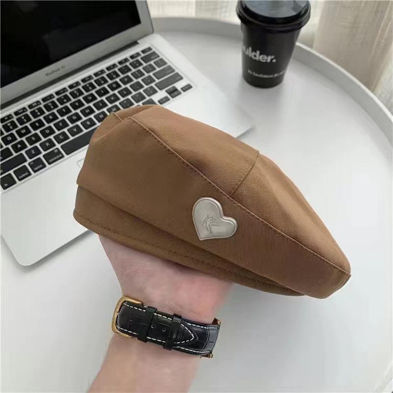 Einfache Damen-Baskenmütze für elegante Dame Winter Damen Malermütze Baumwollmützen Karomuster Vintage Achteckige Lässige Herbstmütze