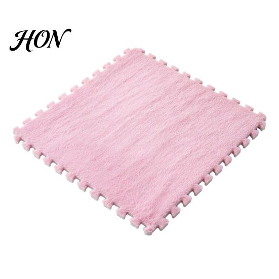 Easy Installation Rugs Plush Puzzle Floor Mat, Interlocking Carpet Tile, Anti Slip EVA Foam Jigsaw Protective Mats for Kids Rug Squares Bedroom