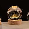 Starry Elk Crystal Ball Night Light - 3D Carved Luminous Desktop Ornament for Christmas, Birthdays, or Valentine's Day