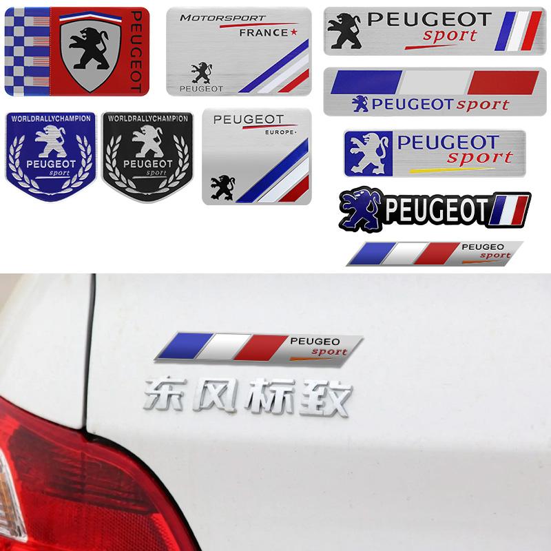 Aluminum Car Body Side Stickers Fender Trunk Decor Badge Decal For Peugeot 206 308 307 208 207 3008 2008 508 Sw 407 5008 StylingC