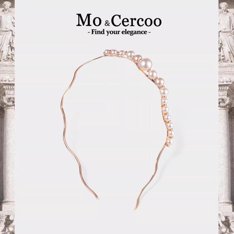 Retro French Imitation Pearl Headband шампанского