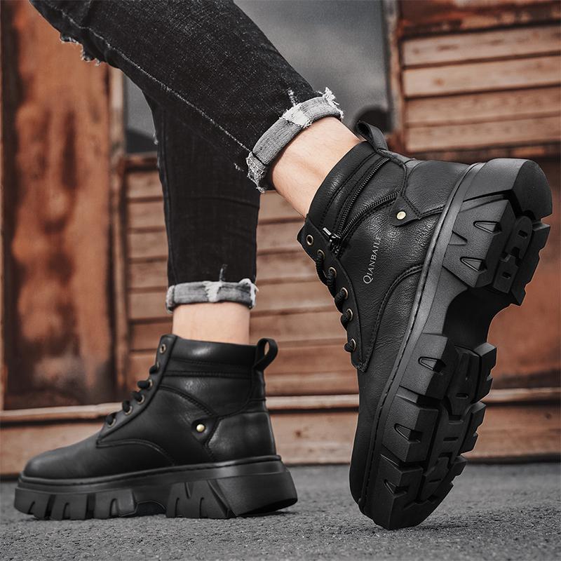 Модная обувь Desai Мужские ботинки для улицы Мужская обувь Повседневная Кожаная Рабочая — фото 6