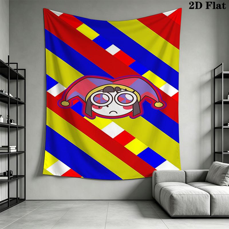 Clown Chase Whimsical Fun Tapestry Fashion Print Background Cloth Homestay Soft Decoration Tapestry Background Wall Hanging Cloth Work Of Art