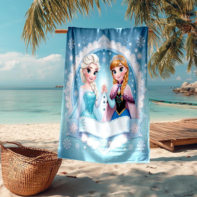 Ultra-Soft Beach Towel with Elsa Theme,Ideal for Pool - Camping, Diving - Perfect Travel Essential, Vibrant Beach Towel.