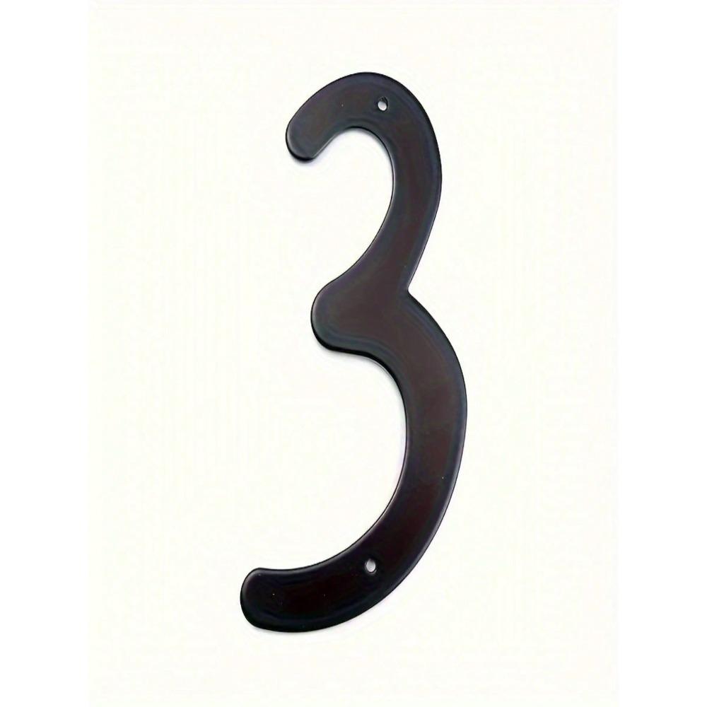 1pc 4 Inch Metal Number Sign Black Modern House Address Plaque Outdoor Door Entry Garden Wall Decor Home