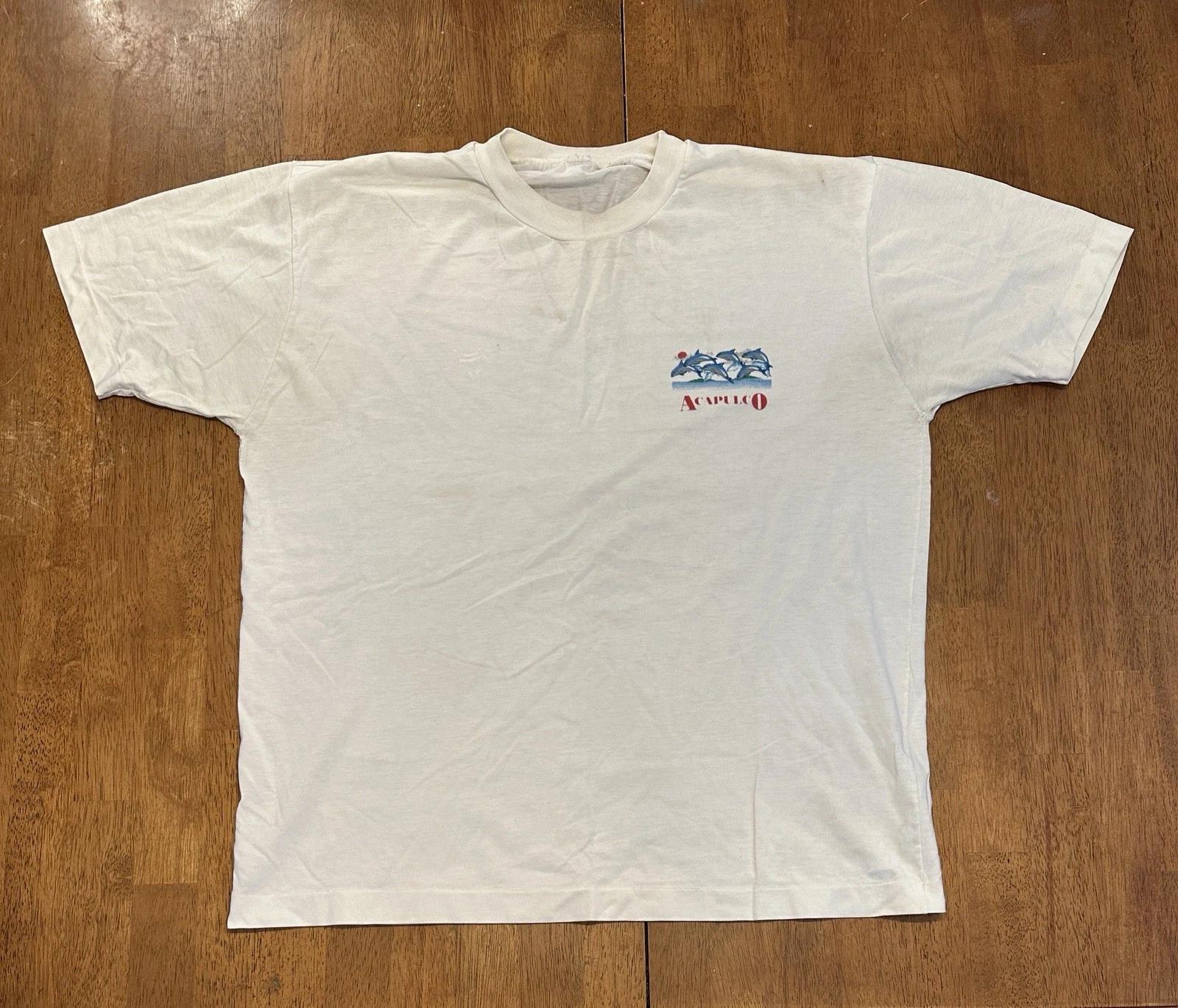 Vintage 90s Acapulco Mexico T Shirt XL Single Stitch L