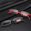Half Frame Reading Glasses for Elderly Ultra Light HD Fashion Eyewear Mini Portable with Pen Holder