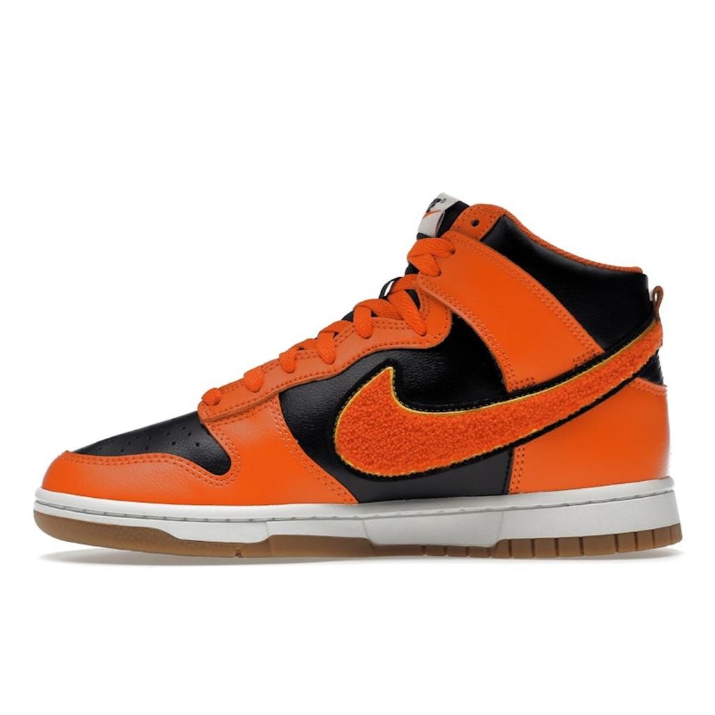 Nike Dunk High Chenille Swoosh - Safety Orange Men Sneakers Black University-Gold Summit-White DR8805-002