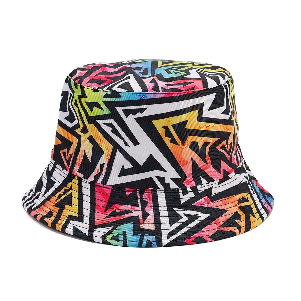 Graffiti Letter Fisherman Hat With Wide Brim For Summer Sun Protection
