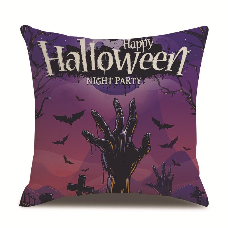 Halloween Linen Pillow Cover Printed Pillow Cover