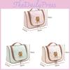 Portable Hanging Toiletry Bag With Embroidery For Travel And Makeup Storage