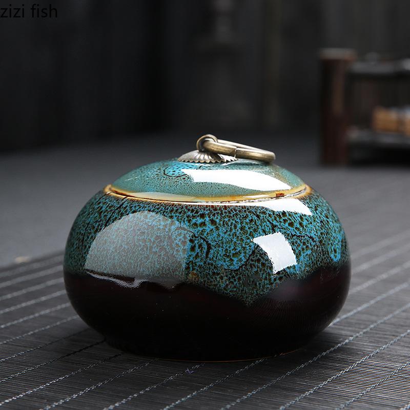 Kiln Transformed Ceramic Tea Caddy Tea Box Moisture-proof Sealed Tank Storage Tank Tea Container Candy Jar Tea Organizer Tea Can