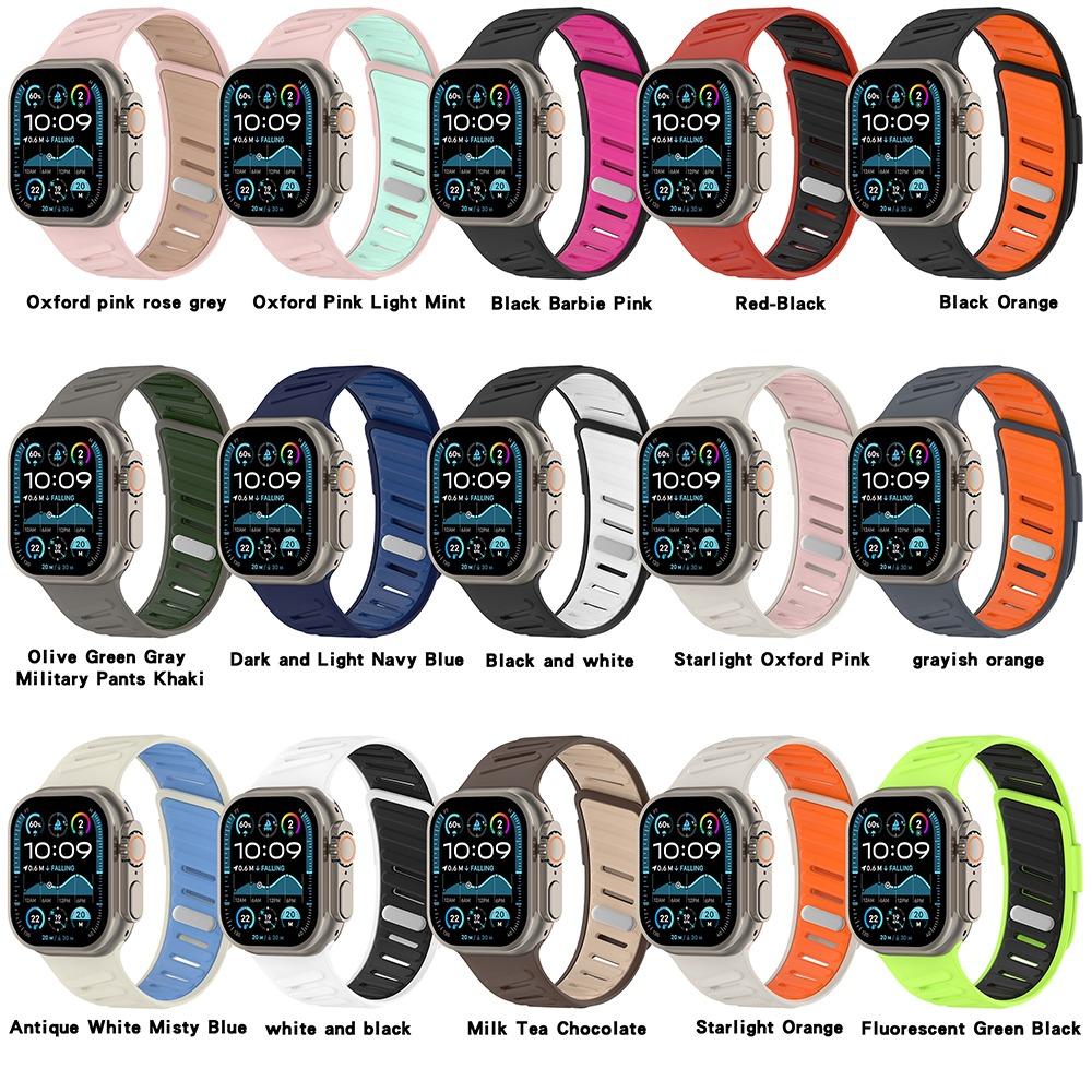 Silicone Sport Band For Apple Watch Ultra 49mm Slanted Buckle Bracelet For IWatch Series 10 46mm 9 8 7 6 5 4 SE 42mm 44mm 45mm Strap
