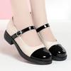 French Mary Jane Small Leather Shoes Autumn New Low Heel One-word Buckle with Round Head College Style Shoes