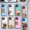 Pet Cute Dog Yorkshire Terrier Phone Case For iPhone17,16,15,14,13,12,11 Plus,Pro Max,Soft Black Cover