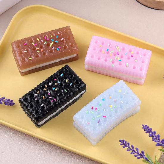 Long Biscuit Stress Relief Toy Simulation Strawberry Chocolate Sandwich Biscuit Squeeze Toy Decompression Food Sensory Toy Workers Relaxation Gift