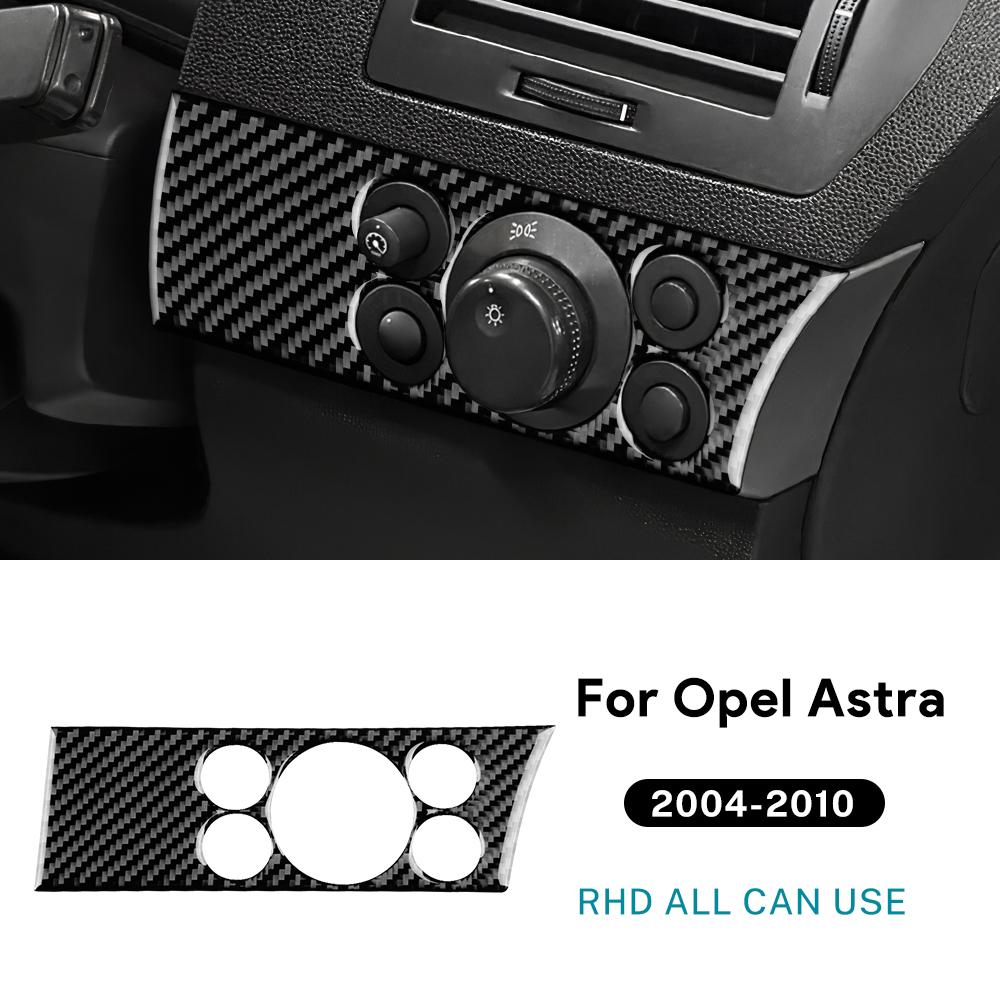 For Vauxhall Opel Astra H MK5 2004 2005 2006 2007 2008 2009 2010 Real Soft Carbon Fiber Sticker Car Driver Headlight Switch Trim