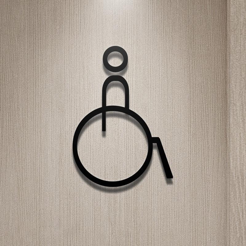 Shopping Malls Office Toilet Sign Plate Acrylic 3D Wash Room Door Wall Label Sticker WC Signage Board Art Hotel Home Decor