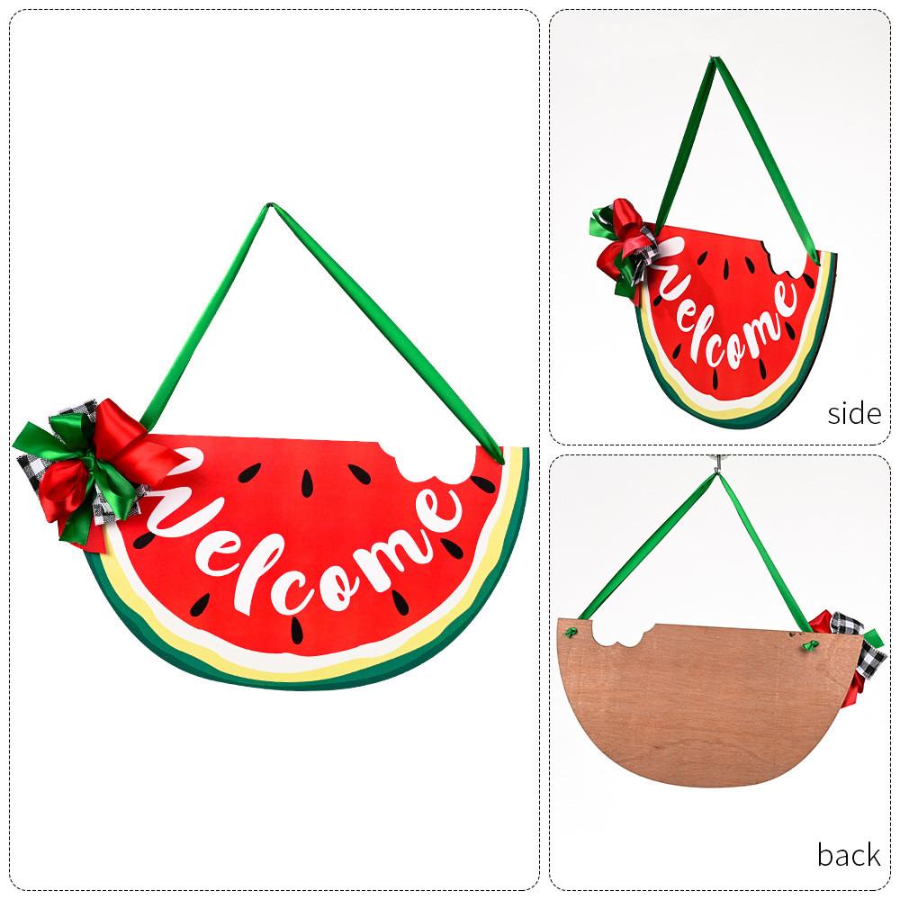 Vibrant Watermelon Style Wooden Door Sign With Elegant Bow For Home Dcor