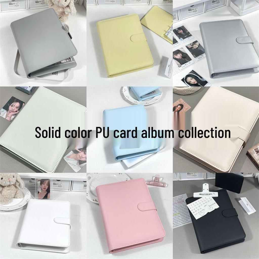 Xiaohongshu Inspired A5 Solid Color Card Album – High-Quality PU Leather Photo & Card Storage