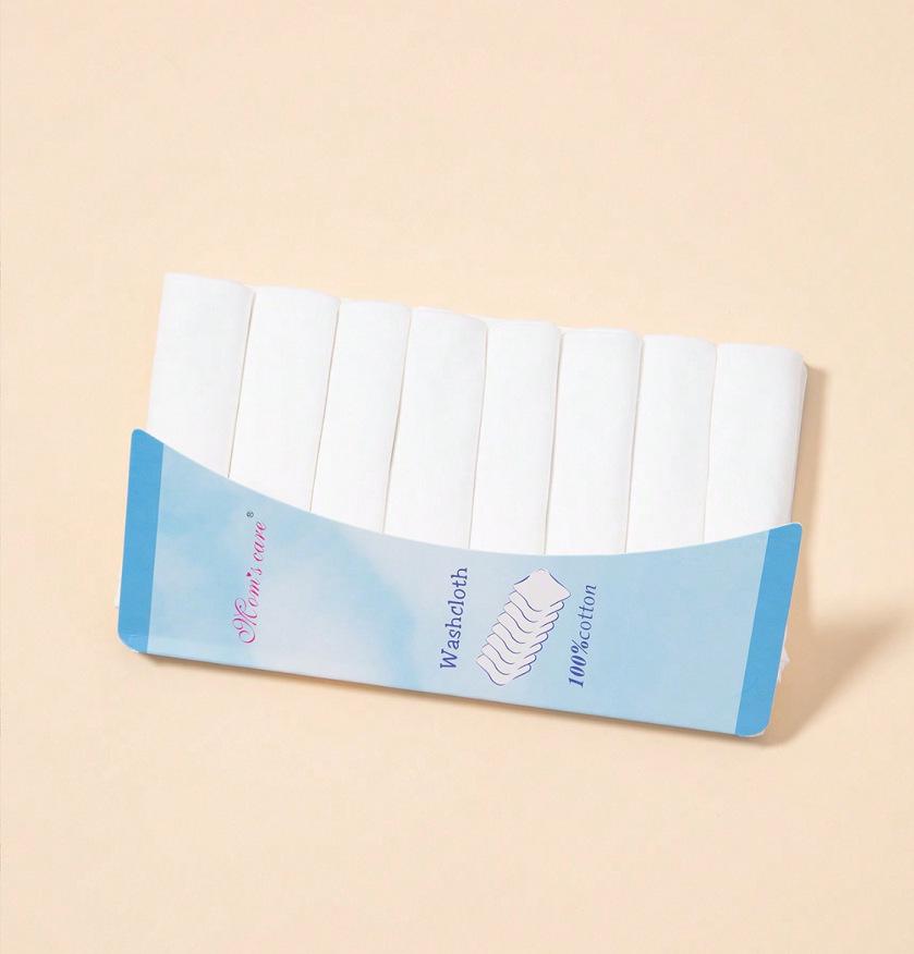 Momscare Cotton Baby Towels, 8-Pack: Small Square/Nursing/Drool Towels