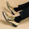 Britain Fashion New Mens Pointed Gold Rivet Casual Dress Homecoming Shoes Male Hip-hop Rock Punk Loafers Formal Wedding Footwear