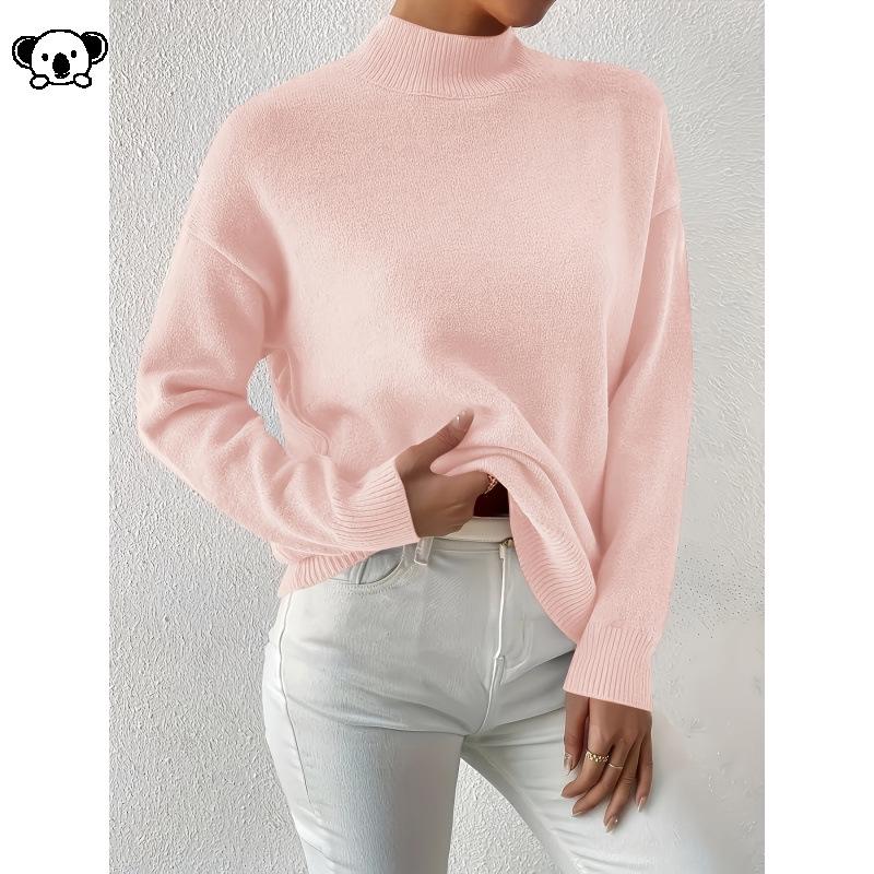 P17511 Semi-High Neck Knit Sweater