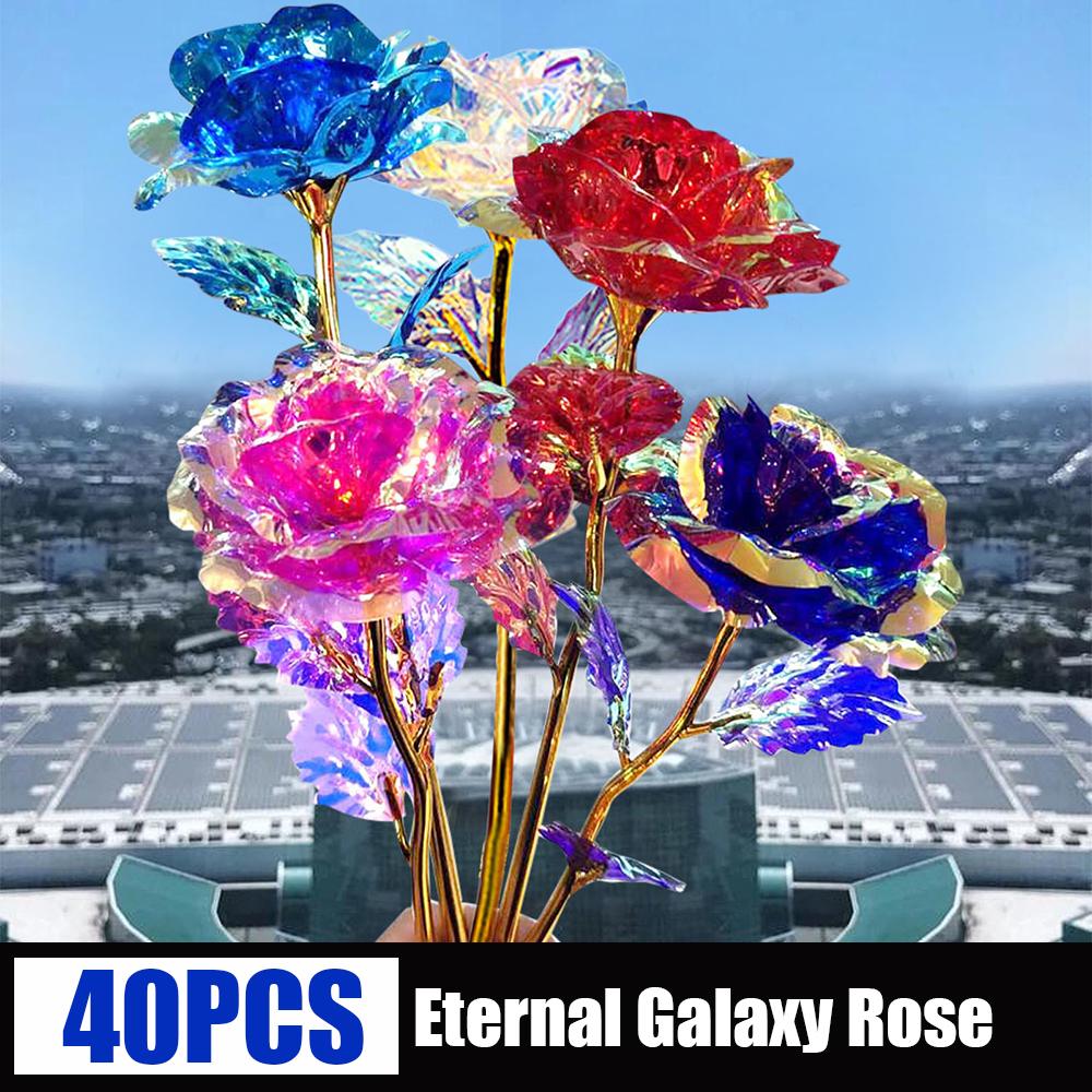 50/5 Szt. DIY Symulacja Sztuczna Róża Kwiat Walentynkowy Prezent Pozłacana Folią Róża Trwa Wiecznie Miłość Dekoracja Ślubna Róże 2025