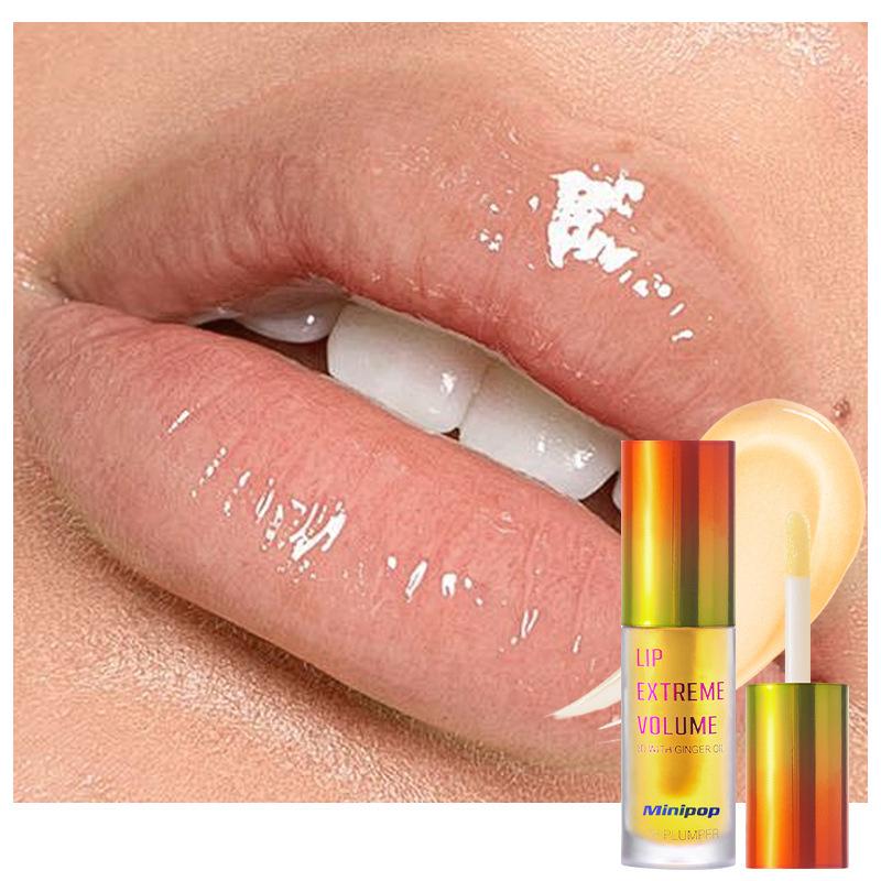Lip Plumper Ginger Mint Plant Extracts Lip Enhancer Serum Natural Fuller Lips Yellow (4.5ml)