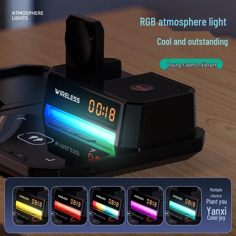 Cross-Border Multifunctional 6-in-1 Wireless Charging Station for Phones, Earphones, and Watches