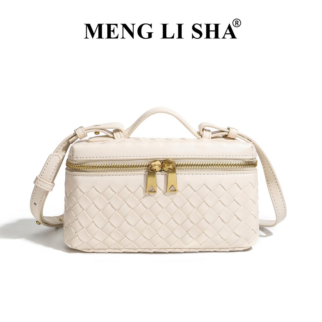 Autumn and winter new retro matte hand-woven lunch box bag trendy fashion shoulder crossbody portable box bag
