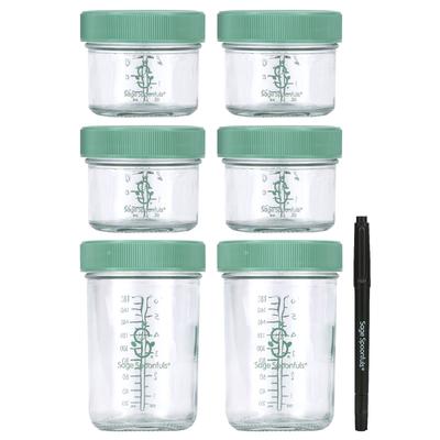 Glass Baby Food Containers, 6 Pack