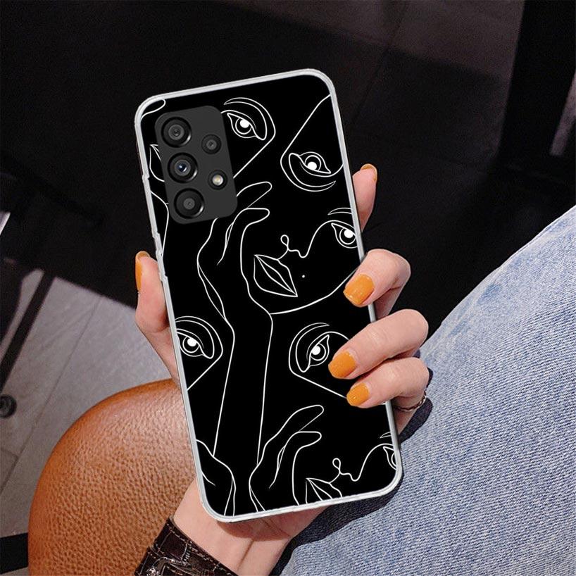 Abstract Line Women Face Phnoe Case for Samsung Galaxy A17 A37 A57 A16 A26 A36 A56 A15 A14 A13 A55 A54 A53 A35 A34 A33 A25 A24 A