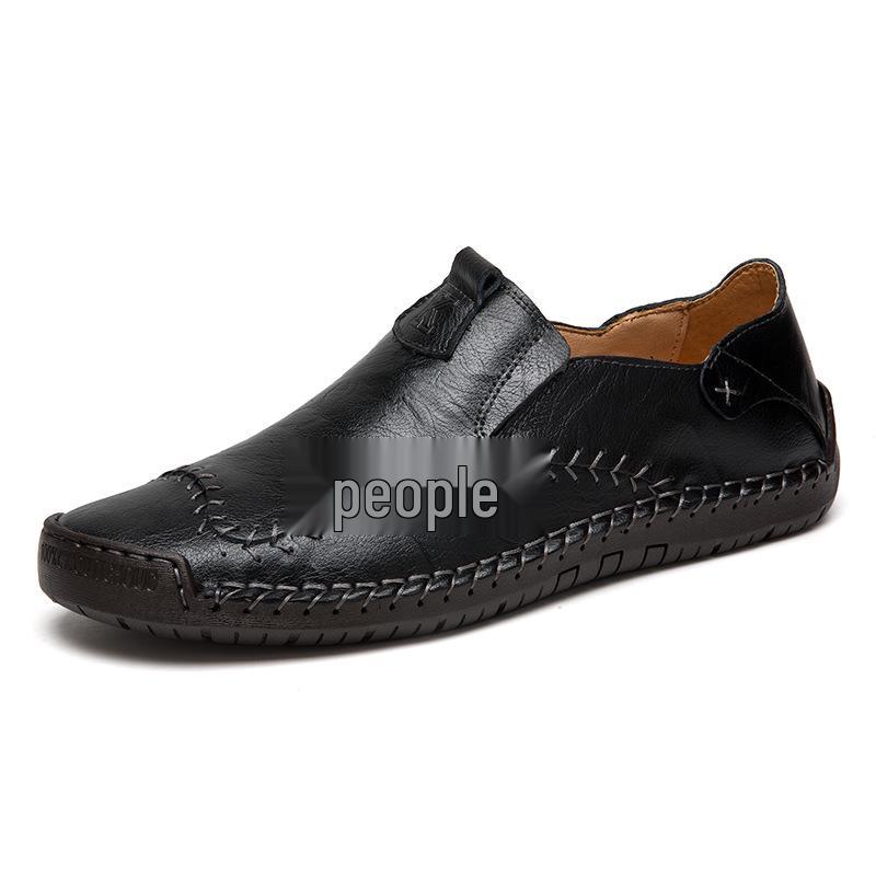 Spring 2020 Men's Large Size Leather Driving Moccasins - Retro Business Casual Shoes