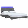 VidaXL Bed Frame with LED Without Mattress Dark Grey 140x190 Cm Fabric 3310665
