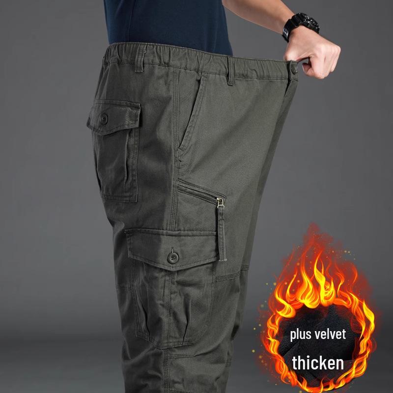 Men's Multi-Pocket Straight Casual Outdoor Pants for Autumn and Winter