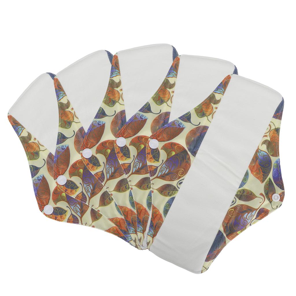 5pcs Washable Menstrual Pads Breathable Pure Cotton Resuable Sanitary Towels Menstrual Absorbent