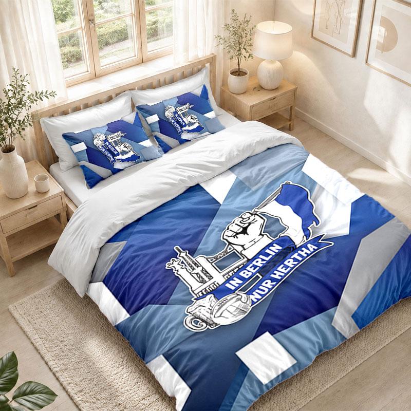 Bedding Set 1 Duvet Cover 2 Pillowcases Hertha Bsc FC Print Bedroom Home Decoration