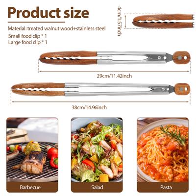 2 Stück Küchenzangen Tragbare Lebensmittelzangen Hitzebeständige Koch-Servierzangen Für BBQ Salat Steak Pasta Spaghetti Nudeln Grillen