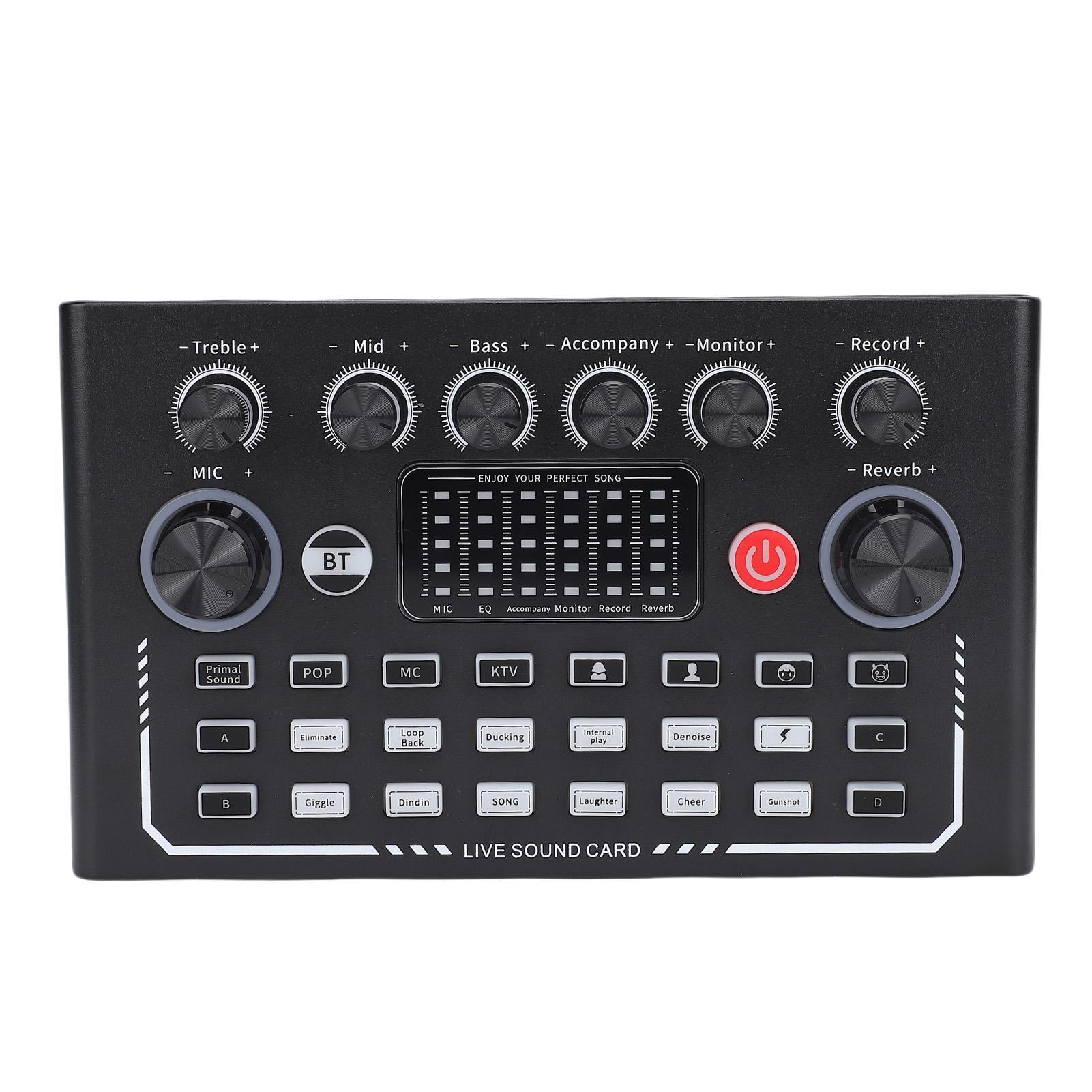 

Live Sound Card Professional Sound Mixer Multi Functional Live Streaming Voice Changer Soundboard