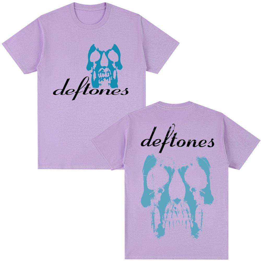 Rock Band Deftones Band Horror Skull T Shirts Vintage Hip Hop Gothic Hipster T Shirt Men Women Cotton Oversized Tees Streetwear