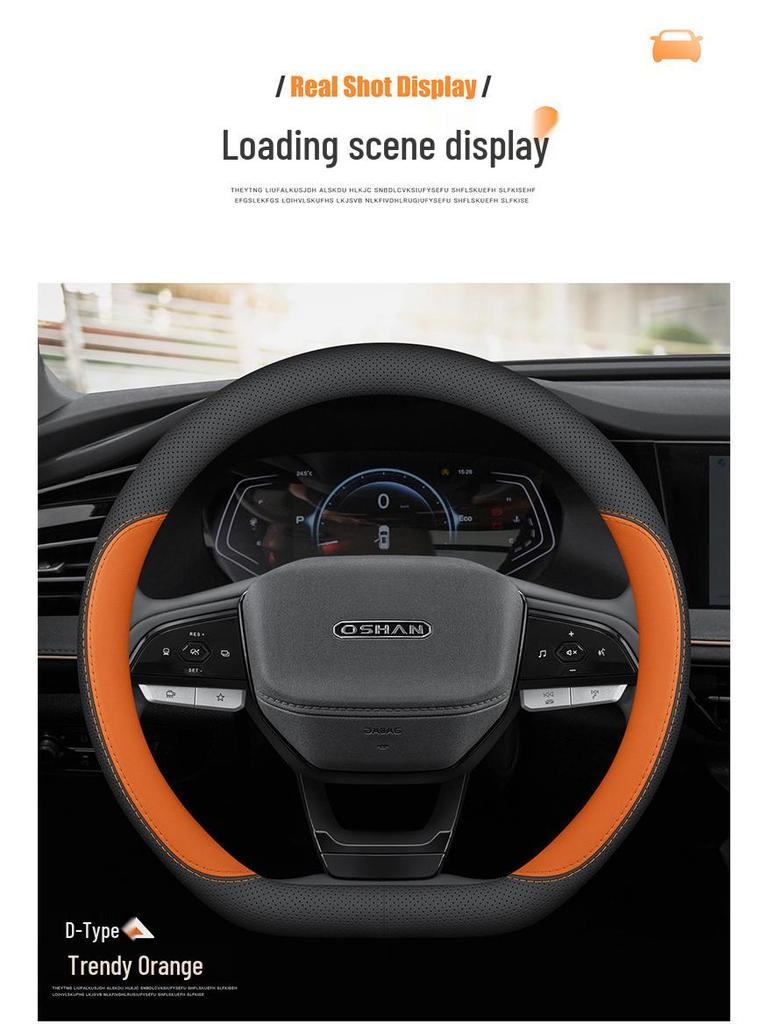 Ultra-Thin Genuine Leather Steering Wheel Cover for Oushang 520, Z6, Benben, Ou Liwei, CX70, A800.
