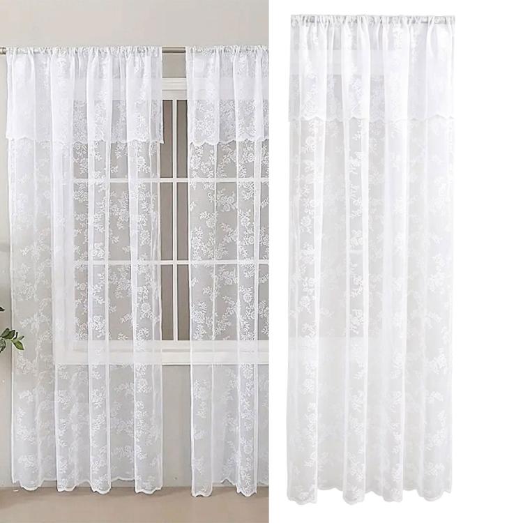 Beautiful Floral Lace Curtains With Portable Polyester For Home Decoration