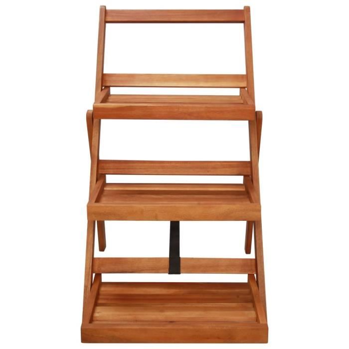 VidaXL Support de jardinière à 3 niveaux 50x63x80 cm Acacia solide 43994