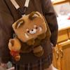 Soft Red Panda Backpack Animal Plush Red Panda Bag with Tail Fashion   School Bag