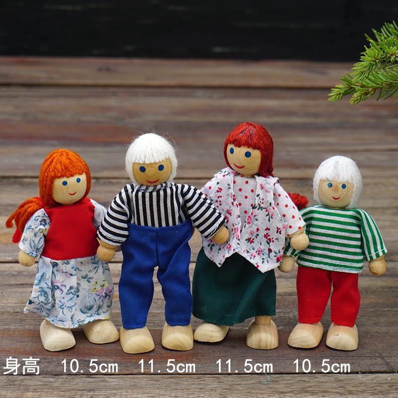 Dřevěný nábytek Miniaturní sada pro panenky Hračky Domeček Postavičky pro rodinu Předstírat děti Domeček Hračka Hračka Kluci Dívky Dárky