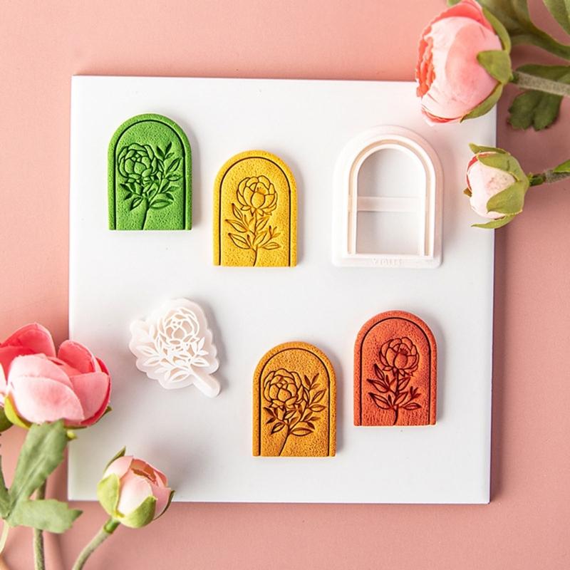 Flower Shape Soft Pottery Clay Polymer Cutter Hollow French Earrings Cut Mold for Earring Jewelry Pendant Making