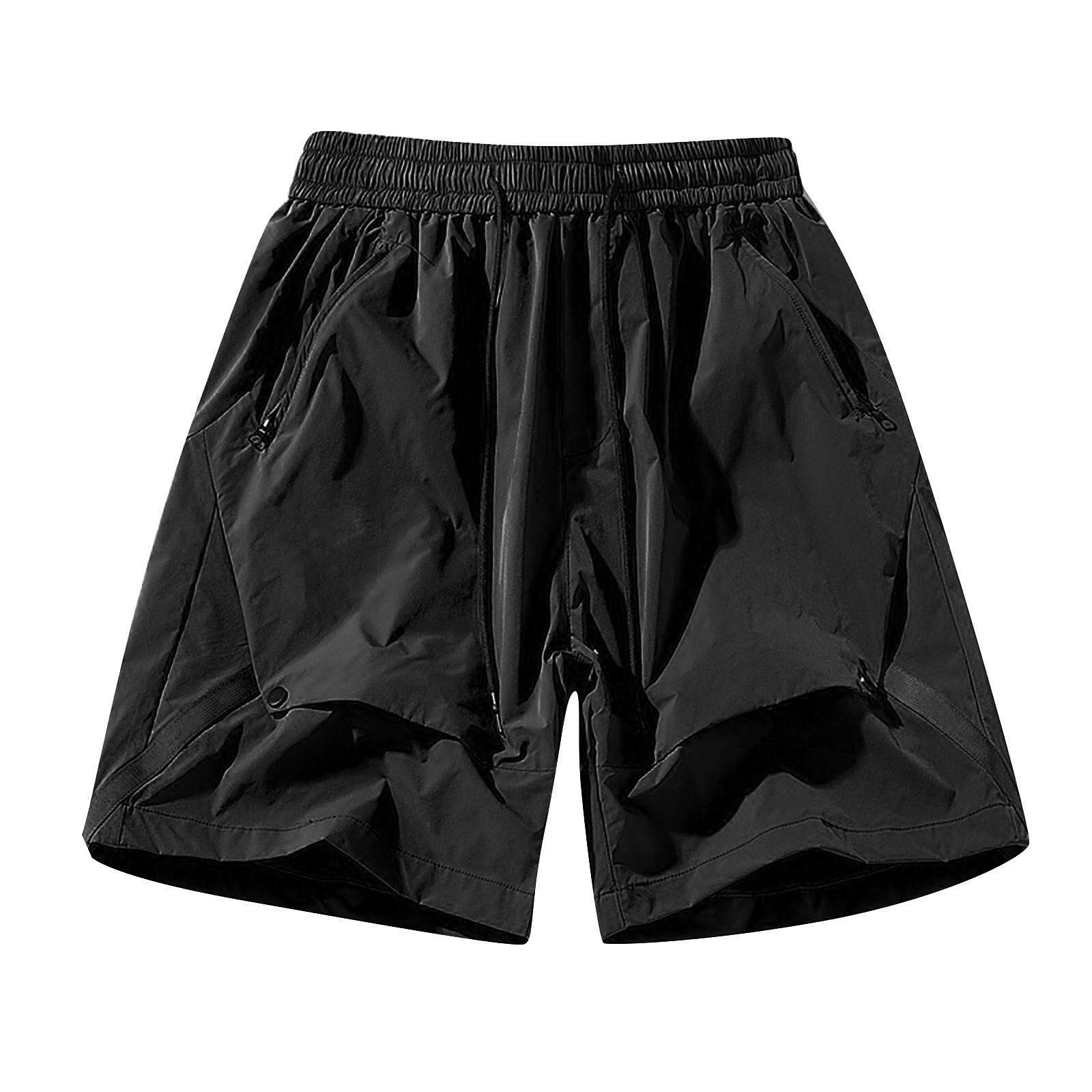 

Летние мужские камуфляжные шорты с цифровым принтом, гибкие эластичные укороченные спортивные шорты L чёрный