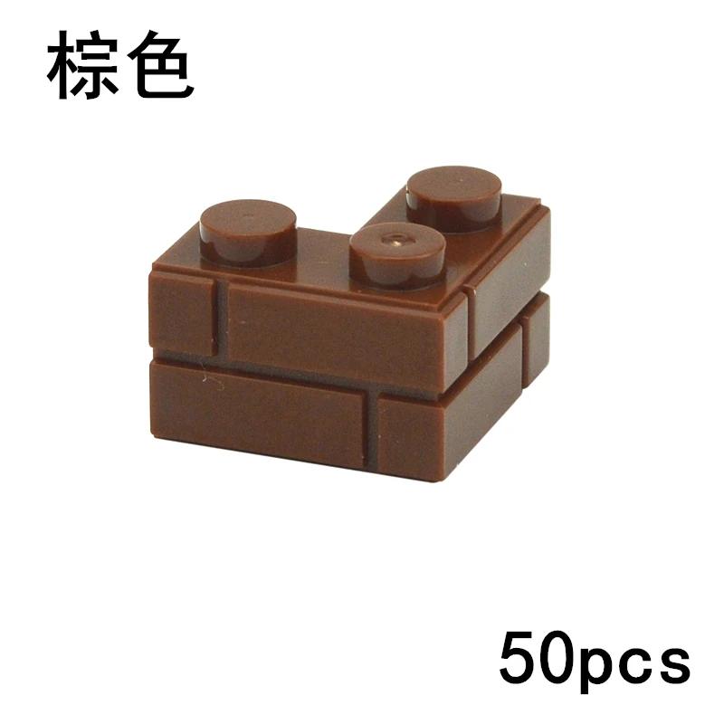 50pcs DIY Building Blocks Wall Figures Bricks 1+2 Dots Educational Creative Toys for Children Size Compatible With Classic Parts